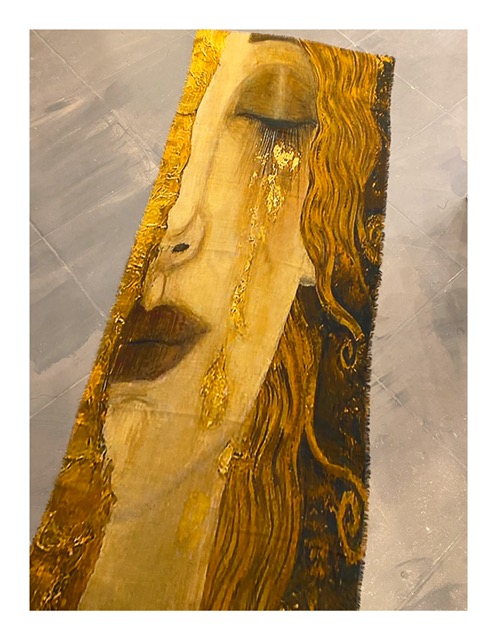 Otracosa schilderij shawl, Klimt 'gouden traan'