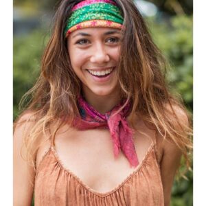Smalle Mix and Match Boho Bandeau haarband met groen