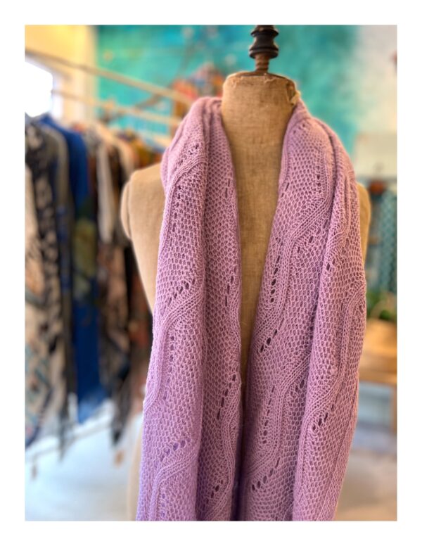 Gebreide shawl, lila roze