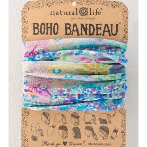 Brede licht blauwe Boho bandeau haarband