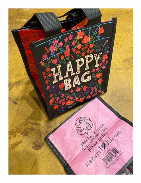 Zwart tasje, recycled Happy Bag 