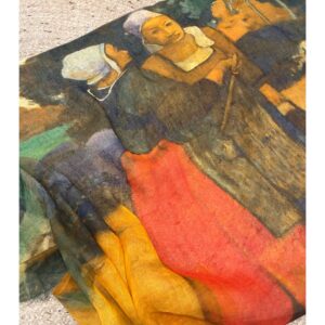 Otracosa linnen art shawl Gauguin in Bretagne