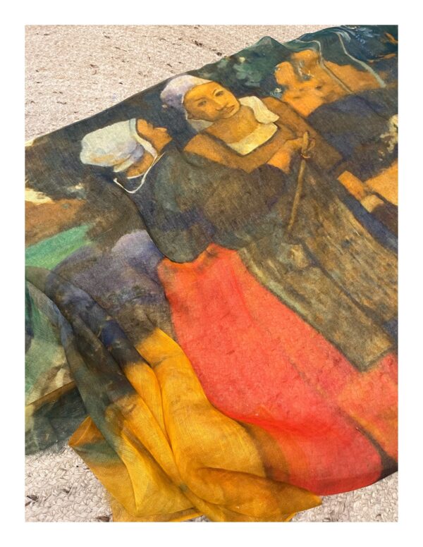 Otracosa linnen art shawl Gauguin in Bretagne