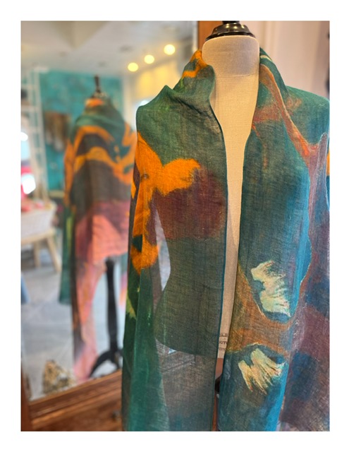 Otracosa linnen art shawl Gauguin