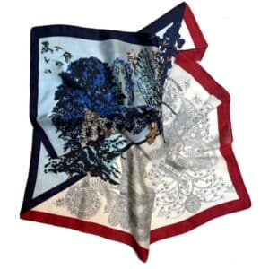 Klein bandana sjaaltje met botanisch dessin