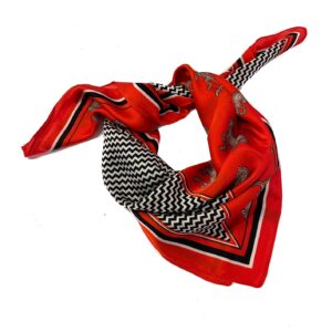 Klein bandana sjaaltje in zwart wit en rood