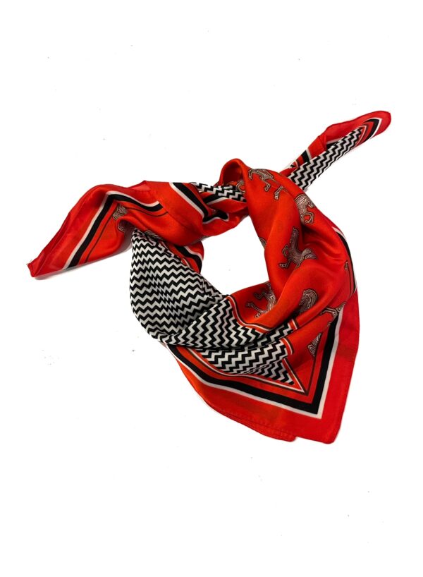 Klein bandana sjaaltje in zwart wit en rood
