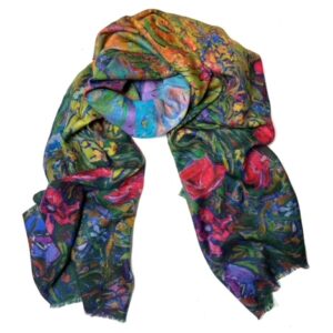 Gekleurde Otracosa sjaal van dunne wol en zijde