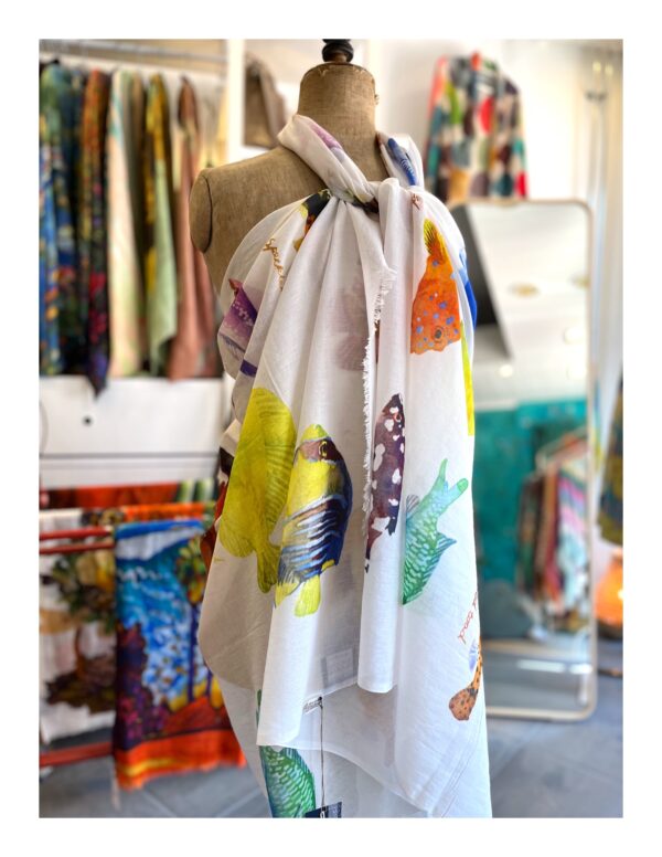 Otracosa sarong sjaal van katoen met visjes