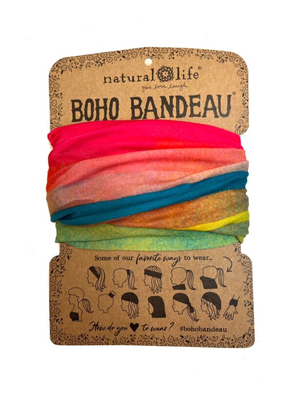 Boho Bandeau haarband en sjaaltje in regenboog kleuren