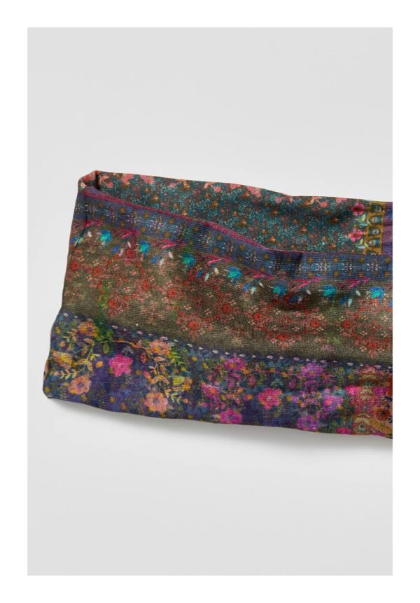 Smalle bruine Boho Bandeau haarband in patchwork stijl