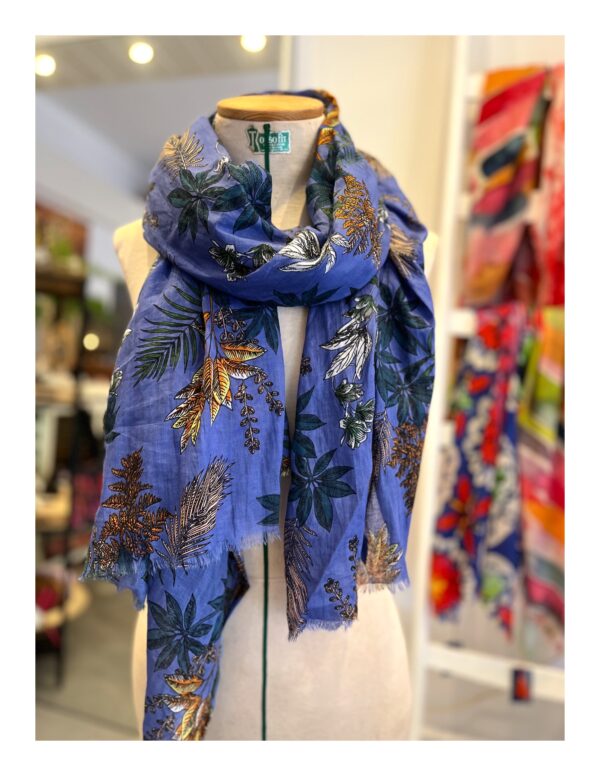 Paars blauwe pareo shawl van katoen