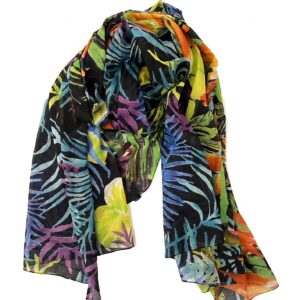 Gekleurde shawl van katoen met palmbomen