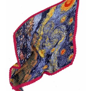 klein kunst sjaaltje met de sterrennacht van van Gogh