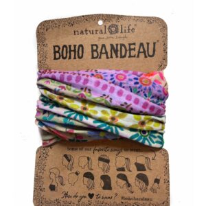 pastel kleurige Boho Bandeau haarband en bandana sjaaltje