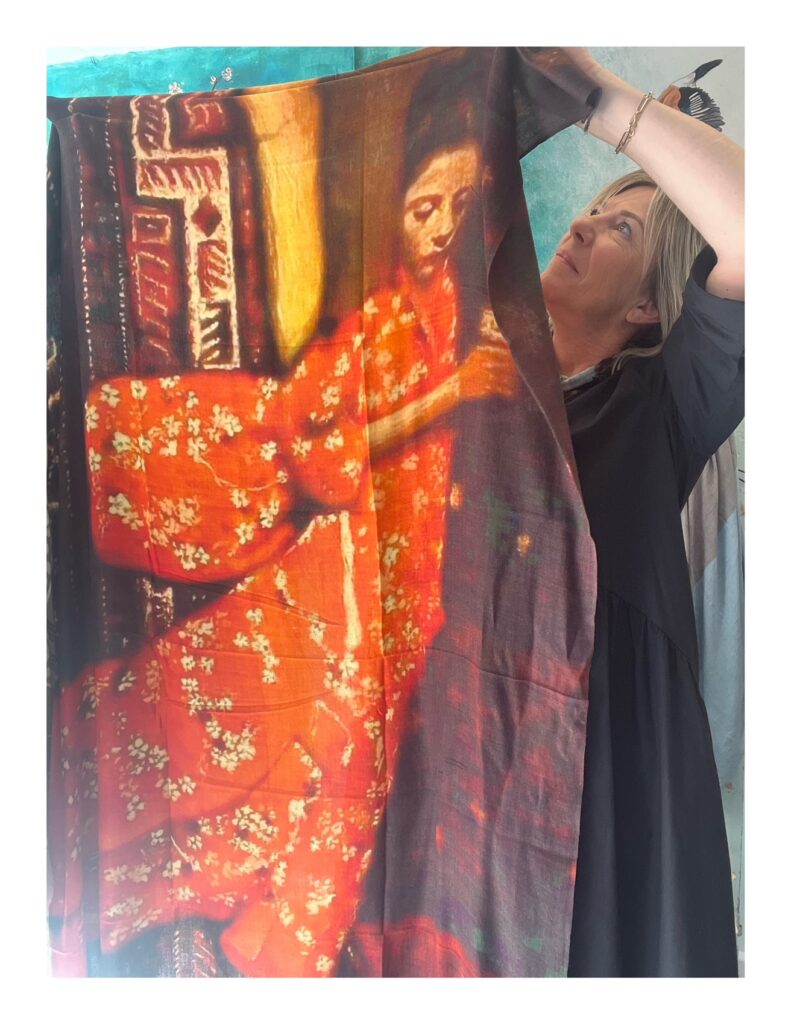 Otracosa Art sjaal van Breitner met het meisje in de rode jurk