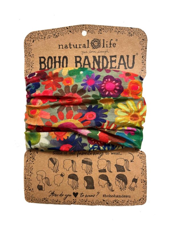 Gekleurde brede Boho Bandeau haarband en sjaaltje van Natural life