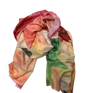 Pastel kleurige Otracosa shawl met papavers