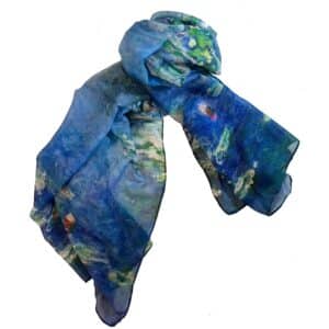 blauwe zomer sjaal met de waterlelies van Monet kunst