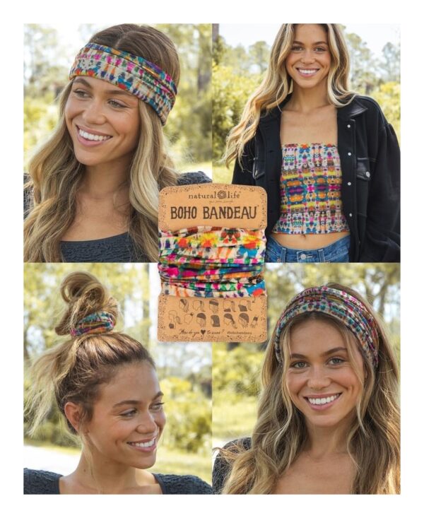 Brede Boho Bandeau haarband en sjaaltje van Natural life in Bohemian print