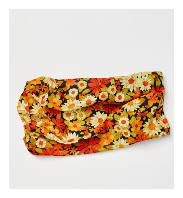 Smal Boho Bandeau haarbandje met bloemen in oranje