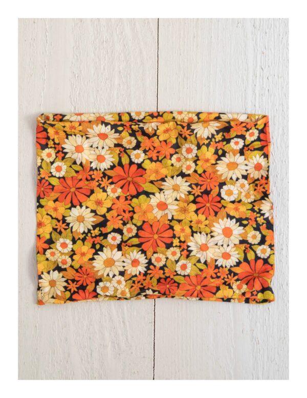 Smal Boho Bandeau haarbandje met bloemen in oranje