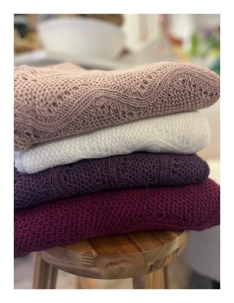 ajour gebreide omslag shawls