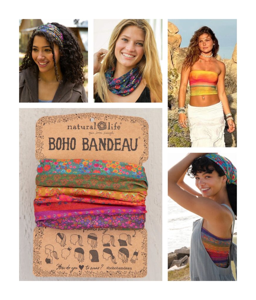 Boho Bandeau haarband in regenboogkleuren