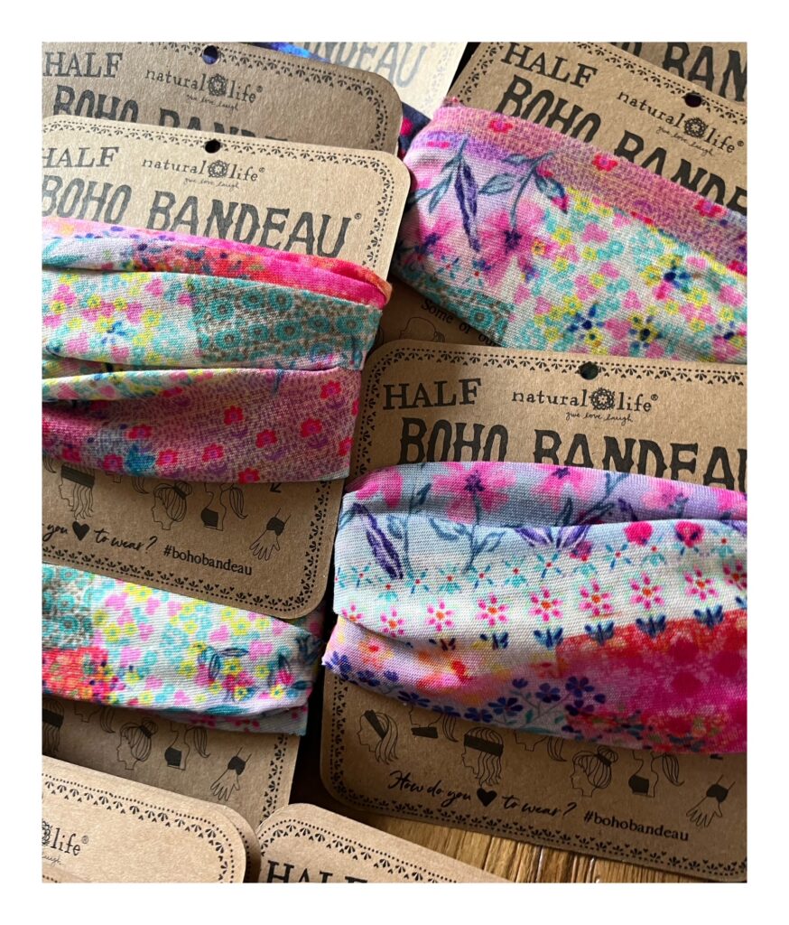 smal Boho Bandeau haarbandje in pastel kleuren