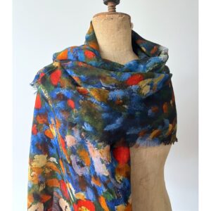 Gekleurde Otracosa shawl, klaproosveld van Gustav Klimt