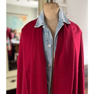 Donker rode stola shawl, met zacht cashmère wol