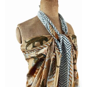 Pareo shawl van katoen met dierenprint