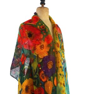 Klimt shawl linnen - katoen bloemenprint